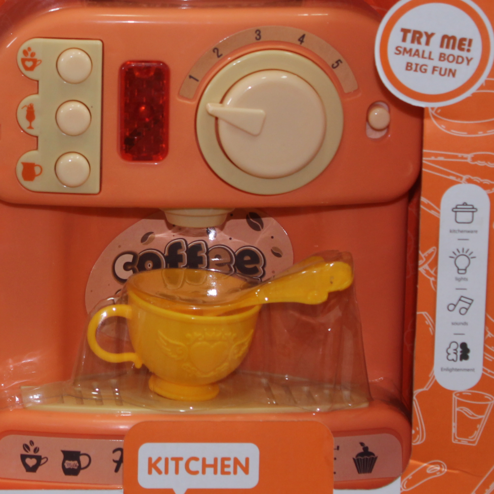 Funny Mini Kitchen Coffee Machine Playset with Light & Sound