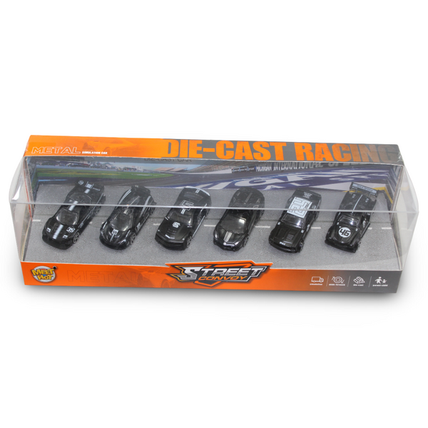 Meet Hot Street Convoy Die-Cast Car Set 1:64 Scale – 6 Pcs