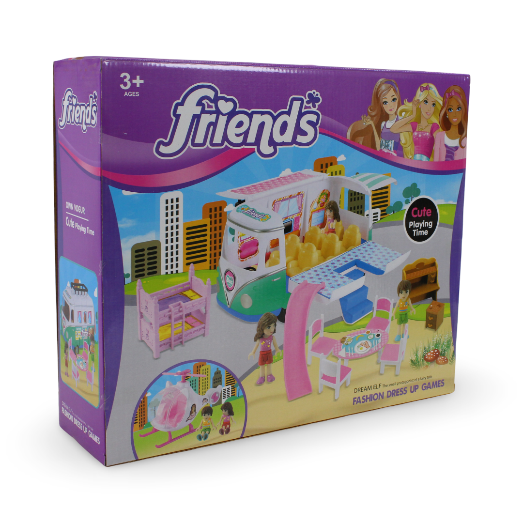 مقهى حافلة مع مجموعة ألعاب طائرة