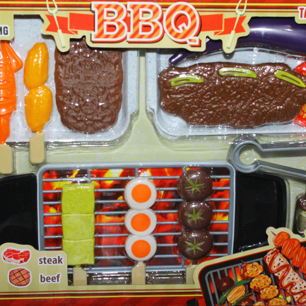 BBQ Grill Playset with Cutting Food Accessories