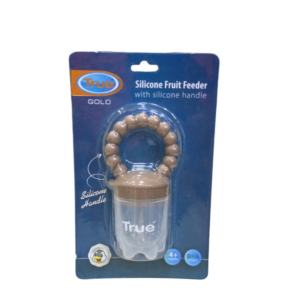 True Gold Silicone Fruit Feeder with Handle – Brown