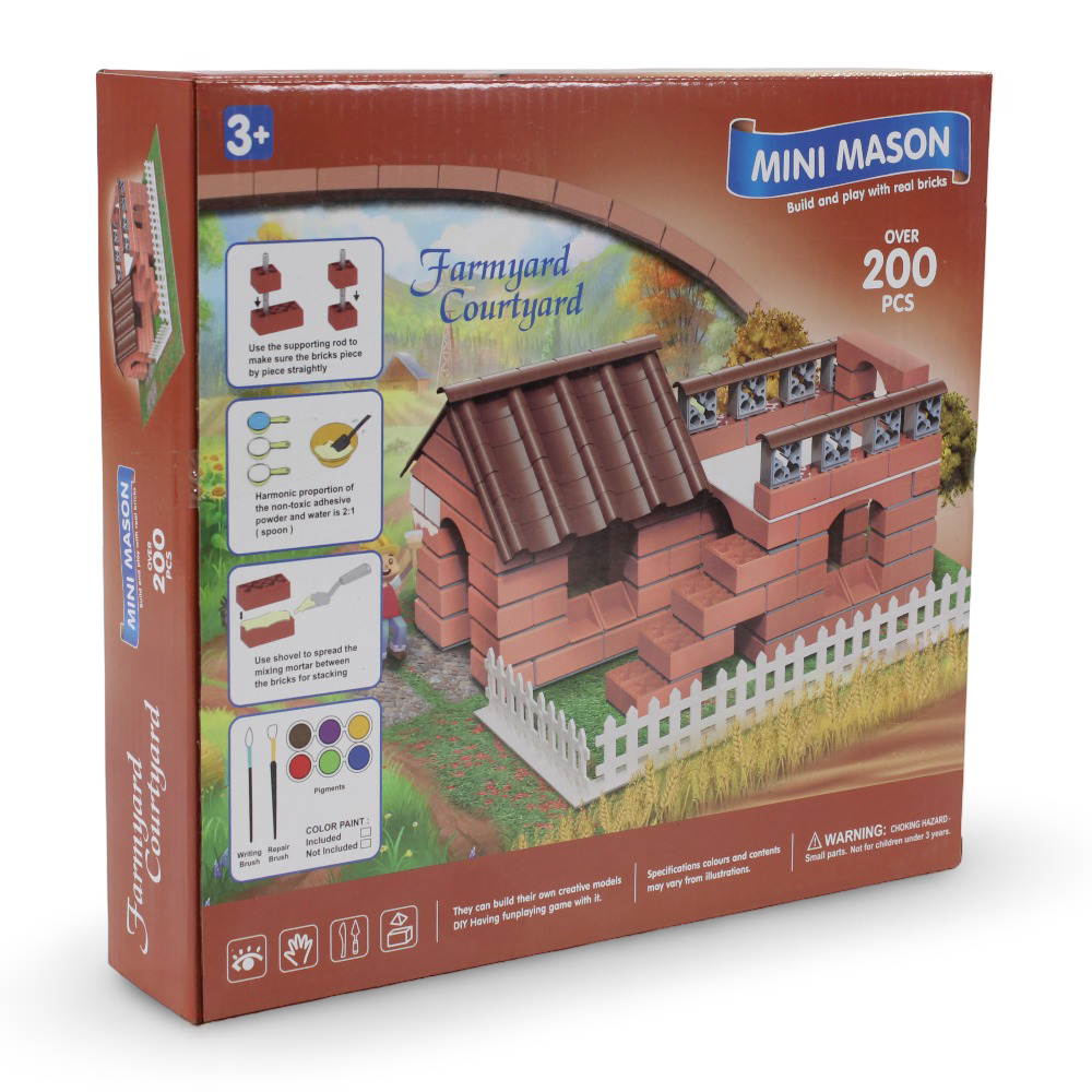 Mini Mason Farmyard Courtyard Building Set - Over 200 Pcs