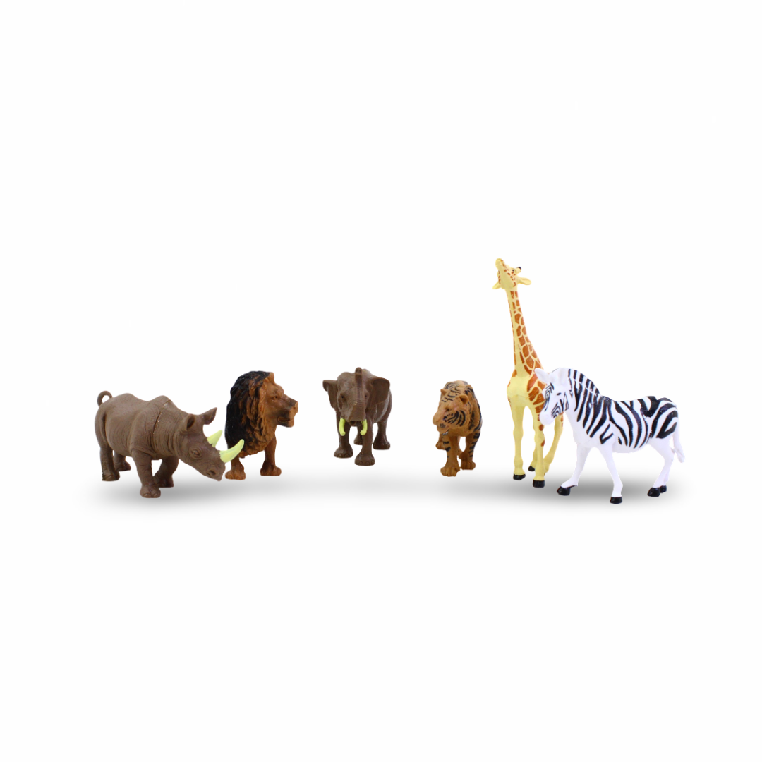Plastic Wild Animal Figurines – 12 Pcs