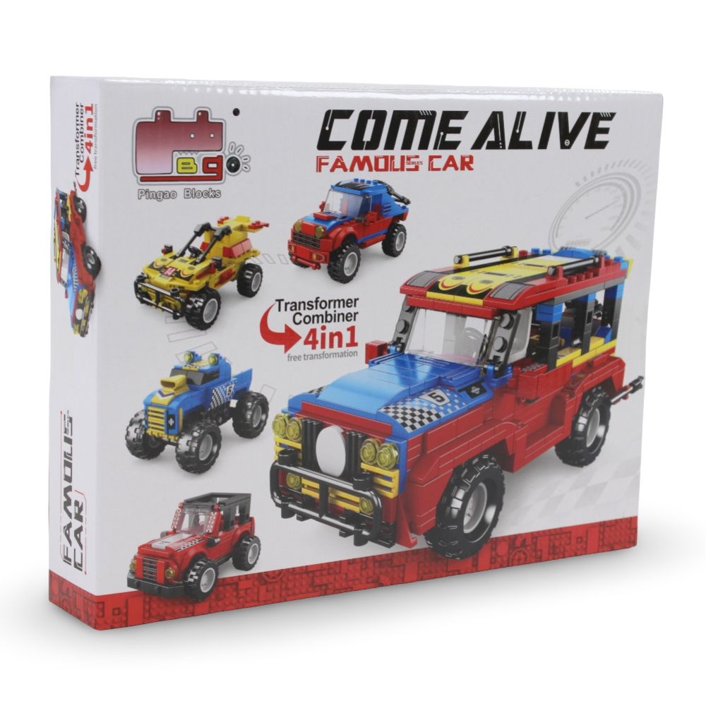 Come Alive Famous Car 4-in-1 Vehicle Building Block Set – 149 Pcs