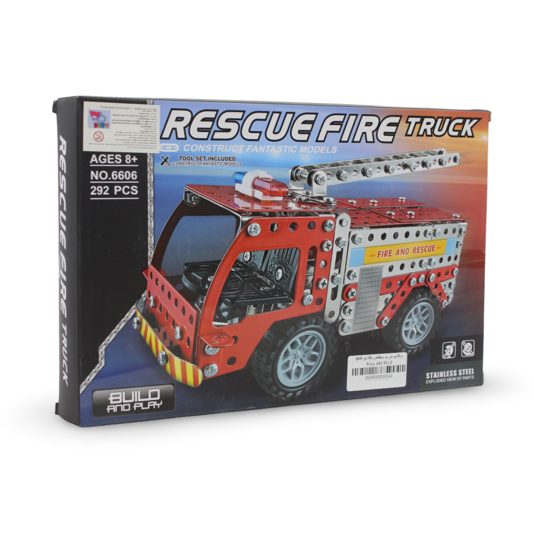 Rescue Fire Truck Metal STEM Building Set