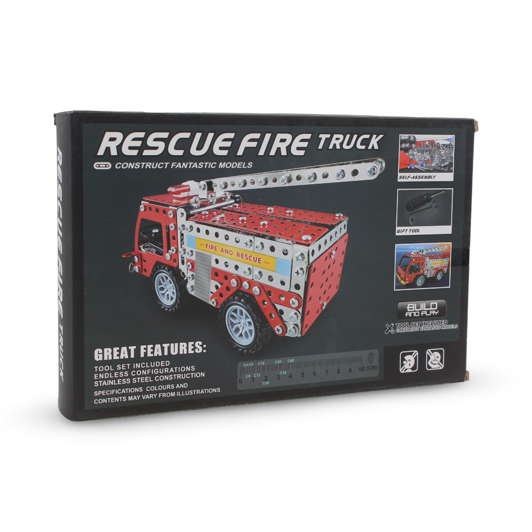Rescue Fire Truck Metal STEM Building Set