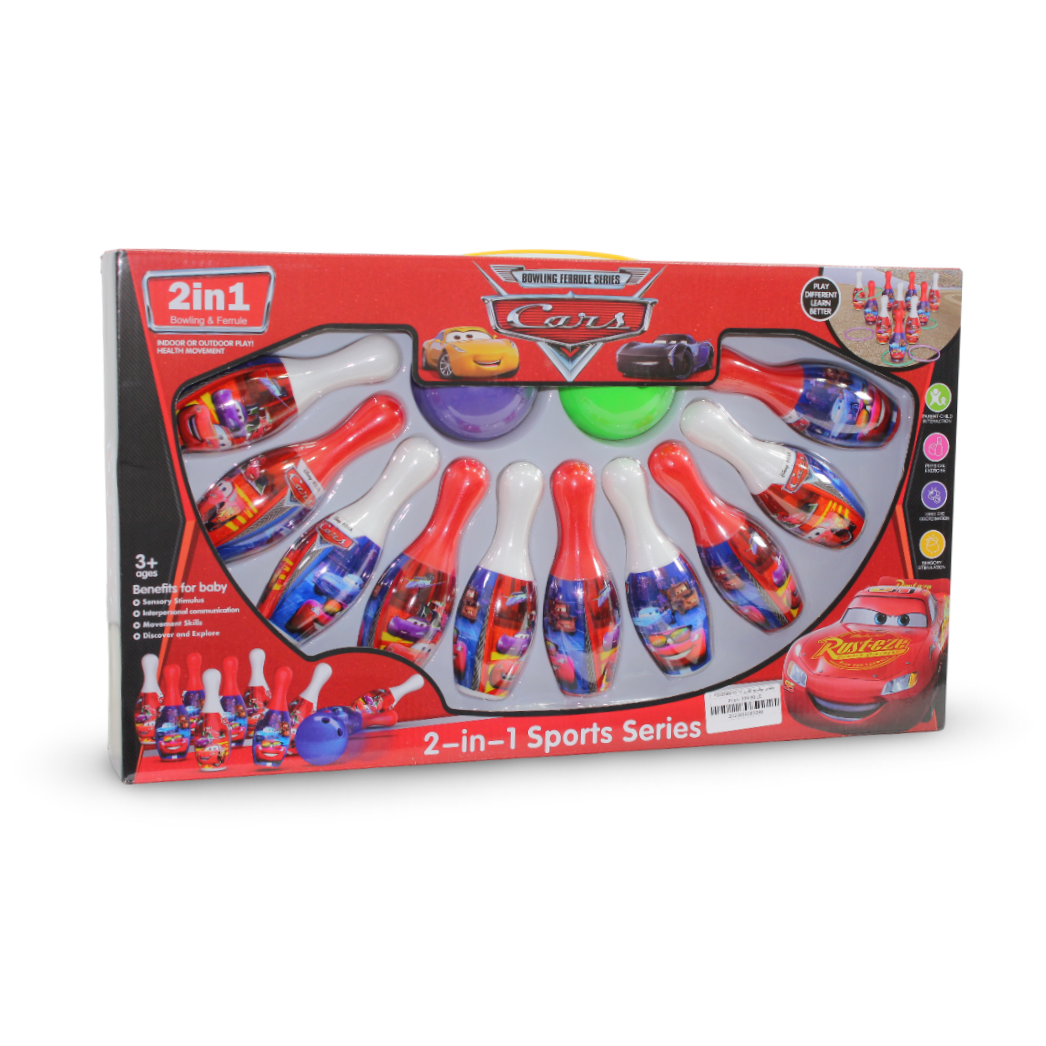 Disney Cars 2-in-1 Bowling and Sports Game Set – 12 Pcs