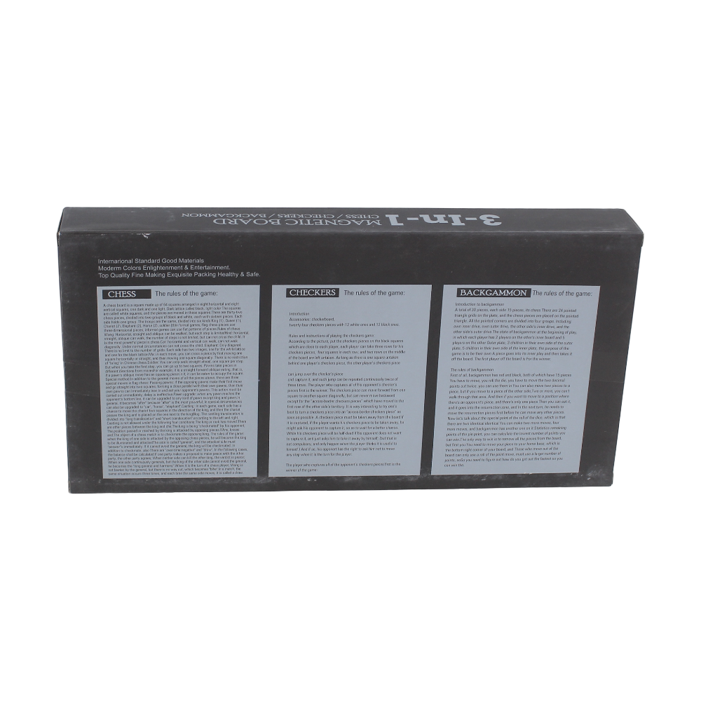 Magnetic Board Game Set 3-in-1 (Chess, Checkers, and Backgammon)