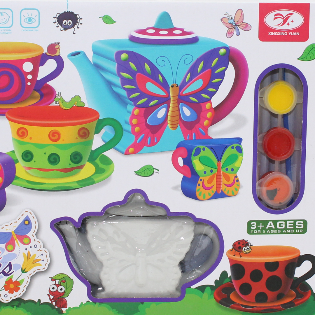 Ceramics Tea Set Painting Kit – 15 Pcs