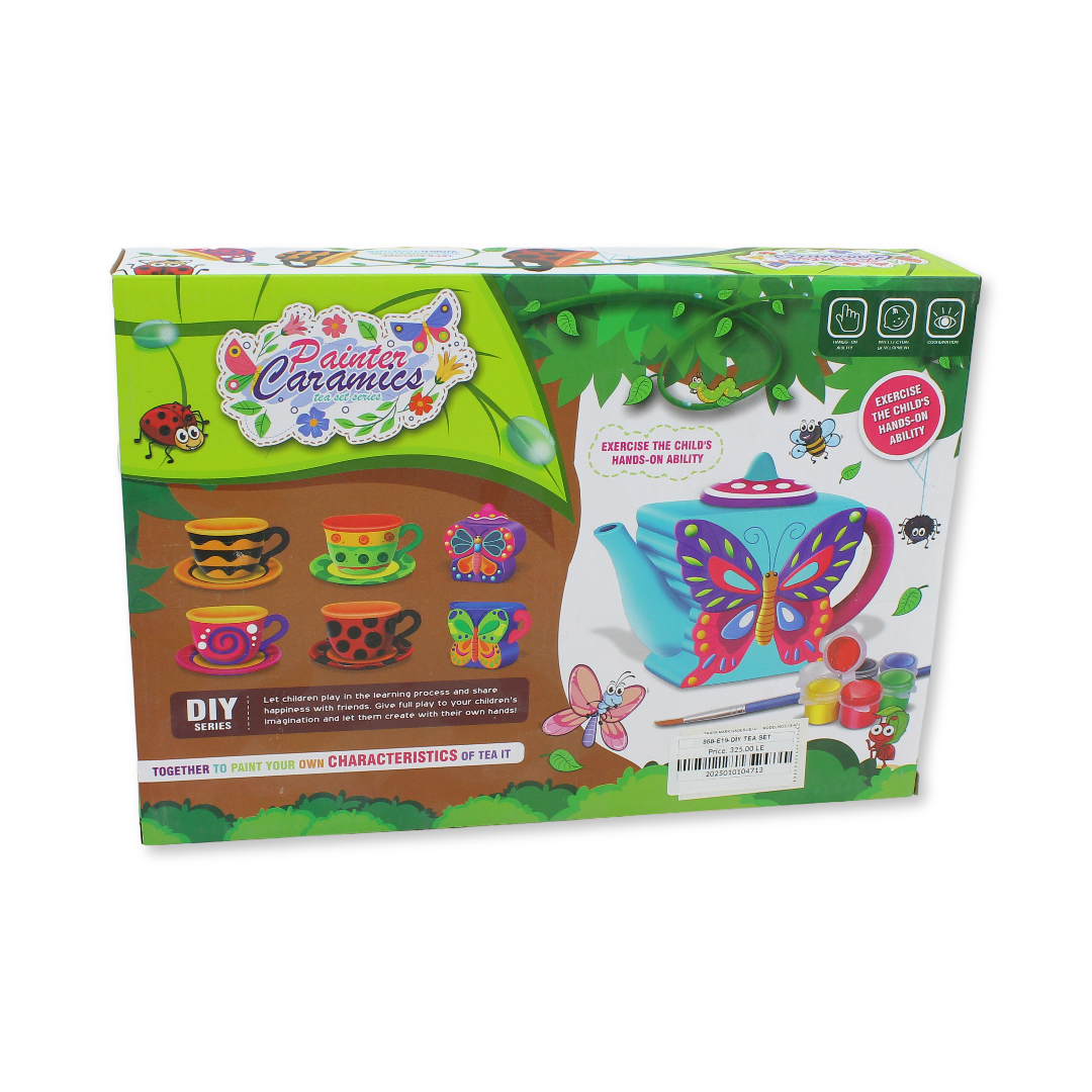 Ceramics Tea Set Painting Kit – 15 Pcs