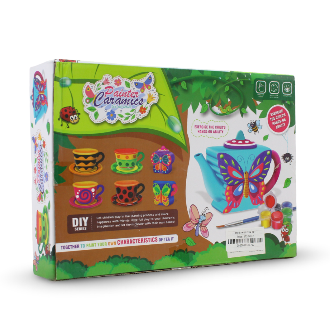 Ceramics Tea Set Painting Kit – 15 Pcs