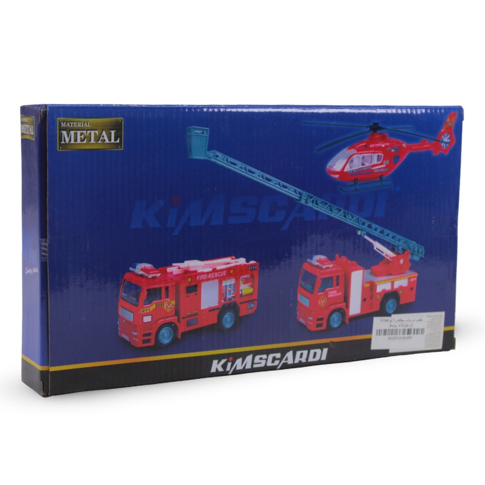 Kimscardi Fire Rescue Service Toy Set – 3 Pcs