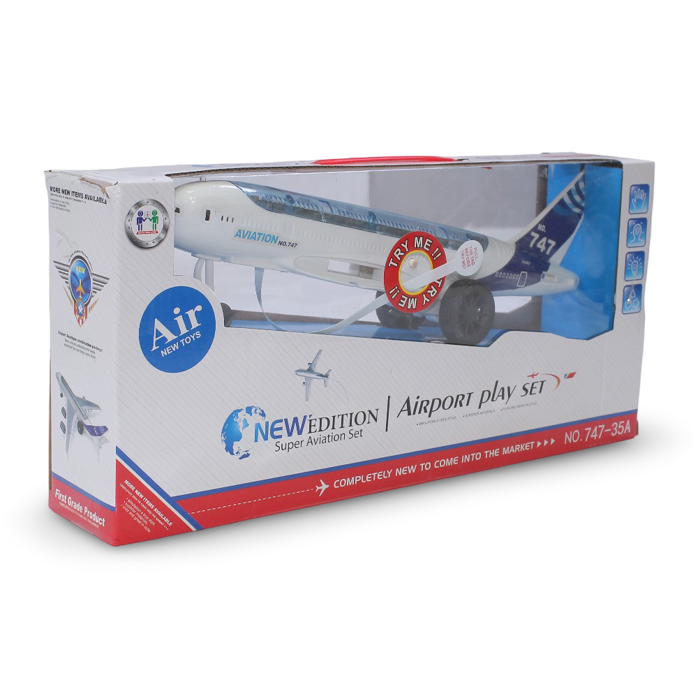 Friction Toy Airplane with Lights – Airport Play Set Design