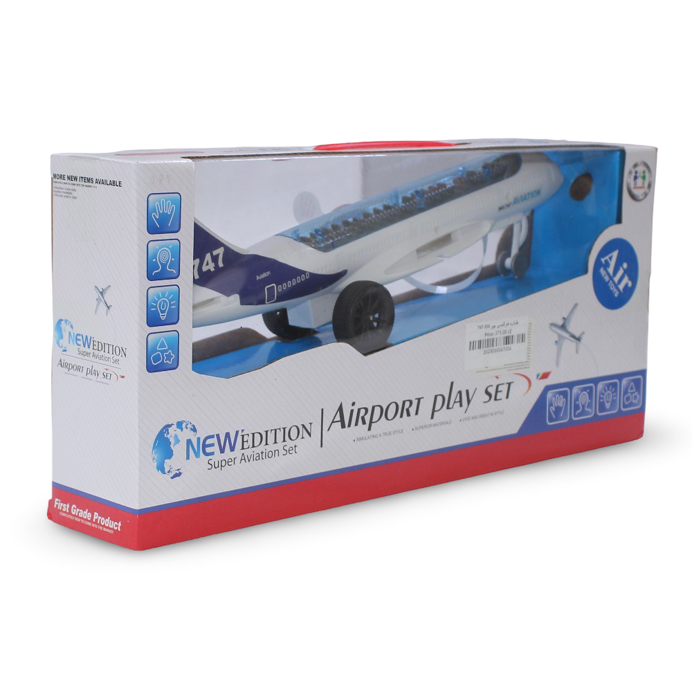Friction Toy Airplane with Lights – Airport Play Set Design