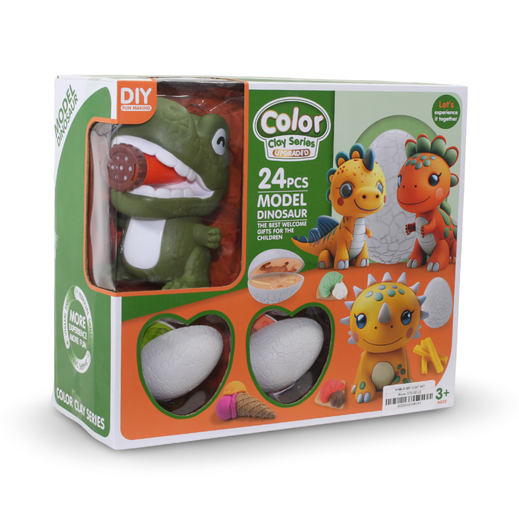 Color Clay Series Upgraded DIY Dinosaur Modeling Kit – 24 Pcs