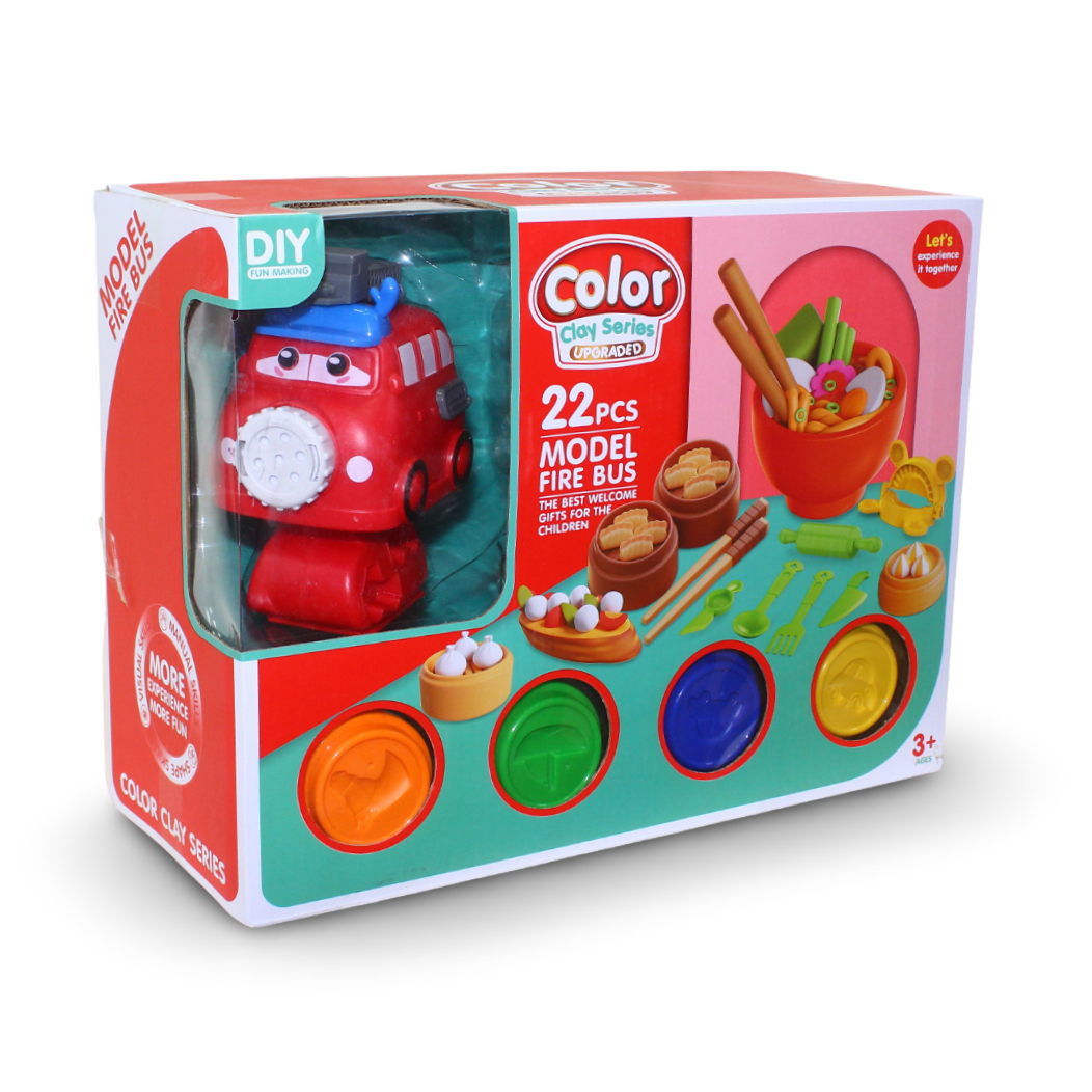 Color Clay Series "Model Fire Bus" DIY Set - Toys