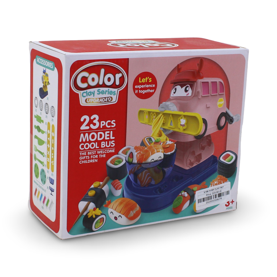 Color Clay Series Upgraded Model Cool Bus – 23 Pcs