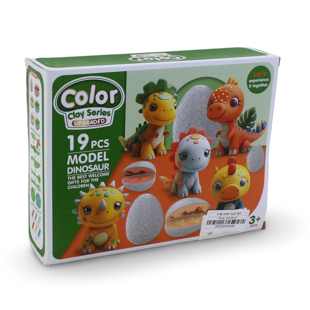 Color Clay Series Upgraded Dinosaur Model Set – 19 Pcs