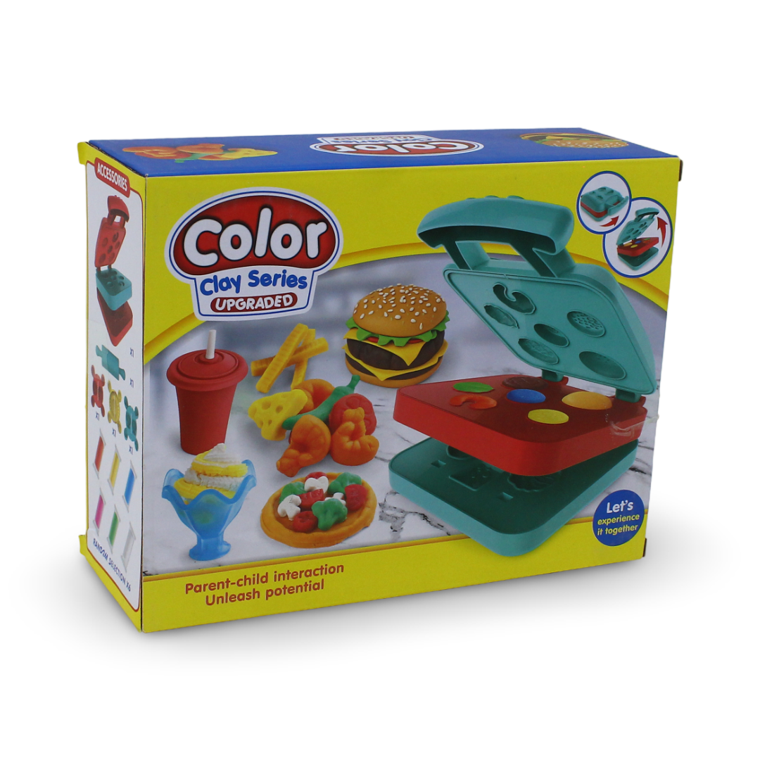 Color Clay Series Upgraded Burger Grill Machine Set - Toys