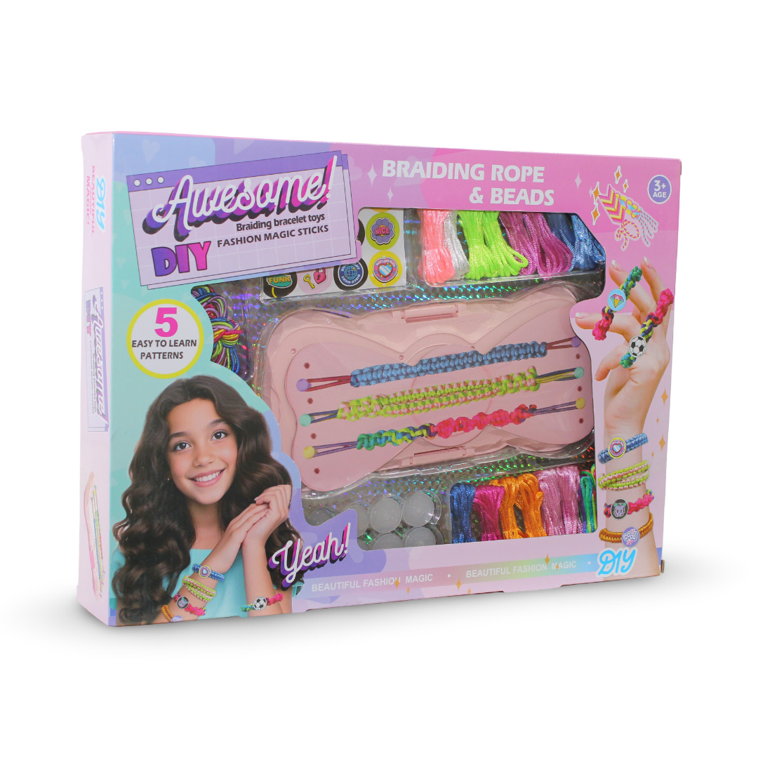 Awesome DIY Girls Bracelet Braiding Kit - Toys