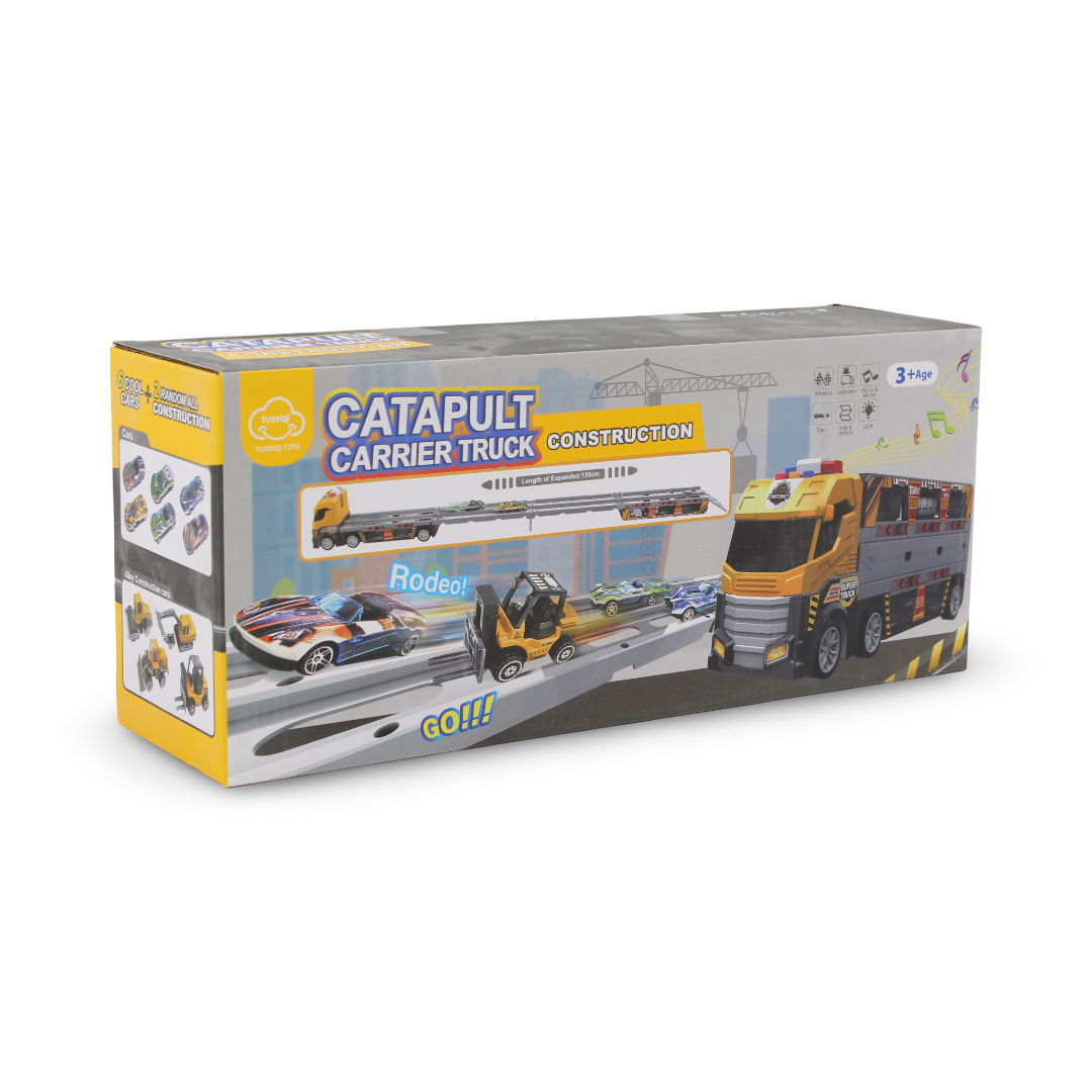 Catapult Carrier Truck Fire Rescue Toy Set – Yellow