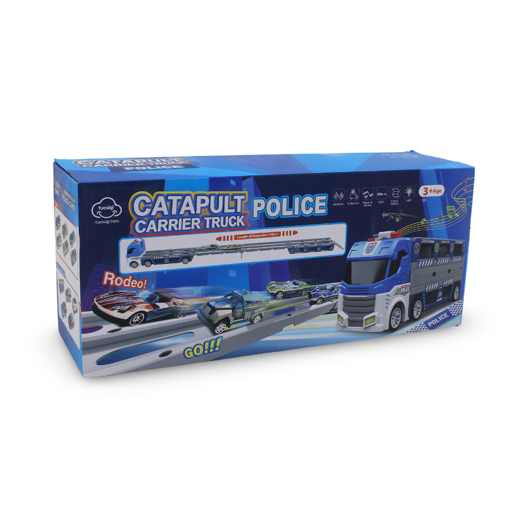 Catapult Police Carrier Truck Toy Set