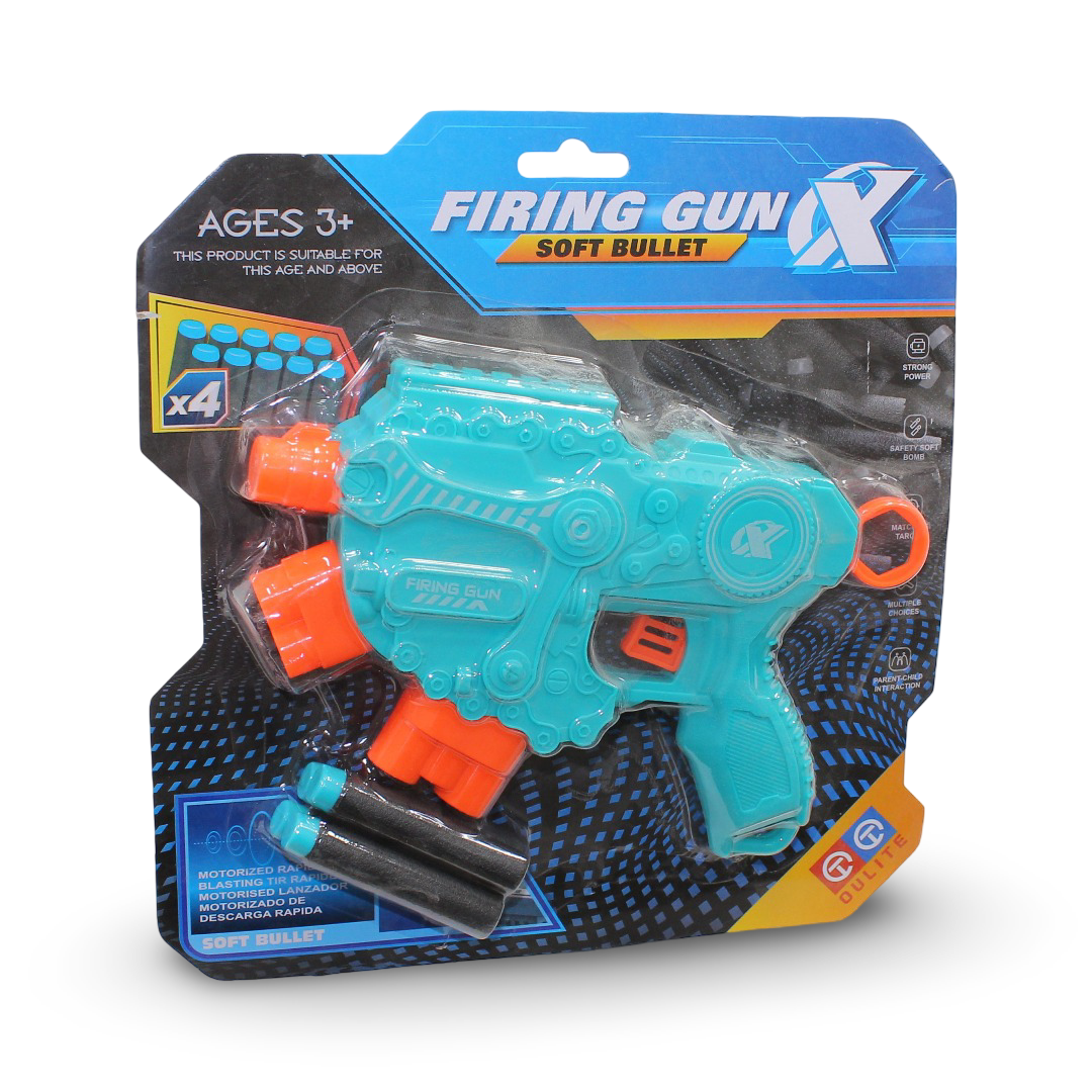 Firing Gun Soft Bullet – Baby Blue - Toys - OKO