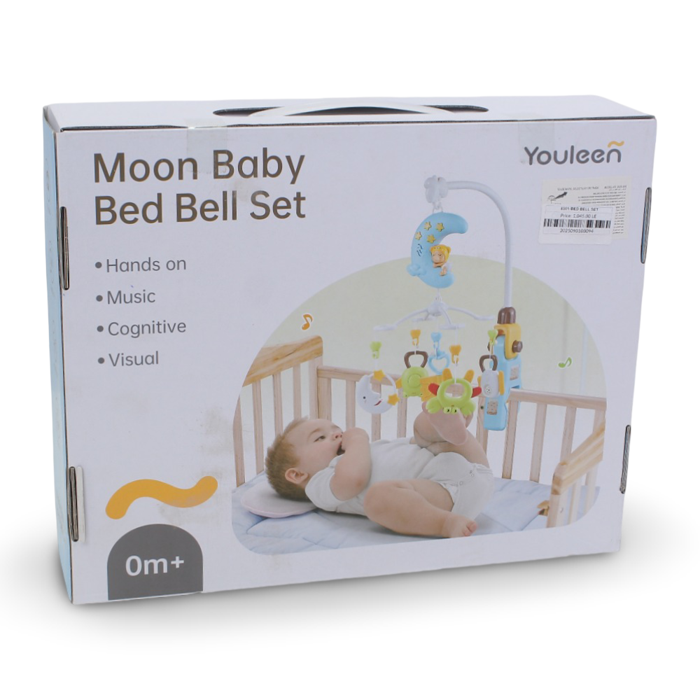 Youleen Moon Baby Bed Bell Set – Musical Crib Mobile with Hanging Toys