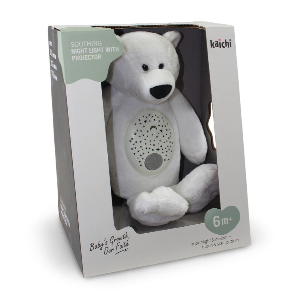 Kaichi Soothing Baby Sleep Device With Night Light Projector - Bear Design