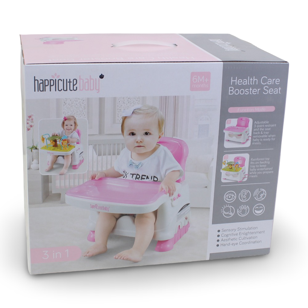 Happicute Baby Health Care Booster Seat with Activity Play Table – Pink