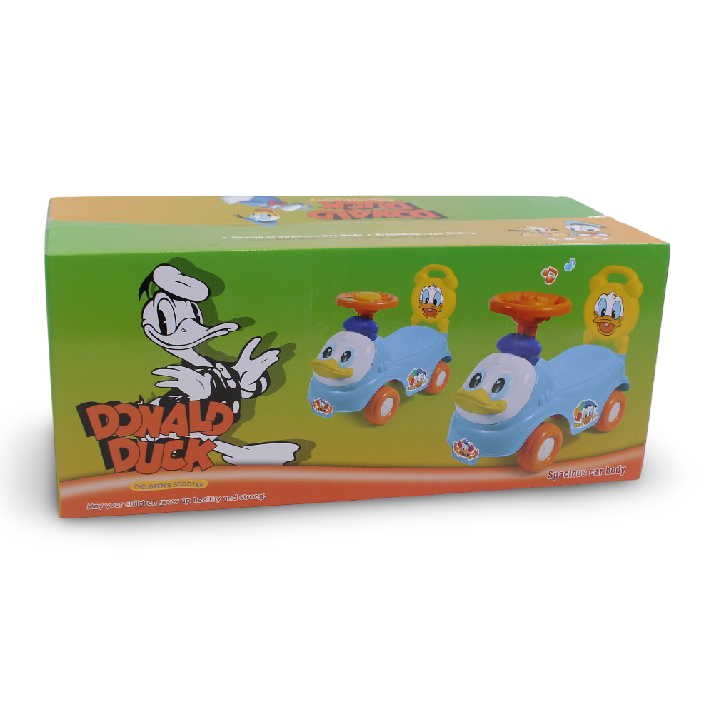 Donald Duck Manual Ride-On Car with Music Steering Wheel