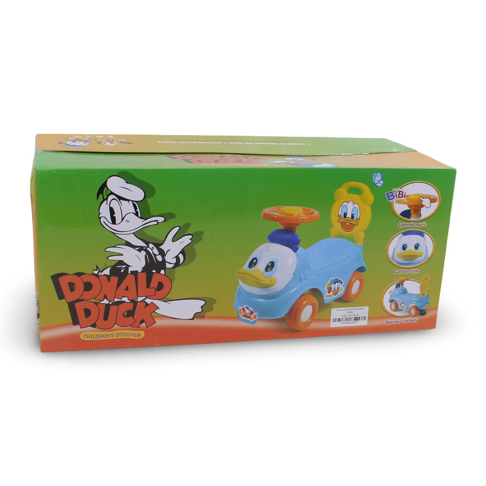 Donald Duck Manual Ride-On Car with Music Steering Wheel
