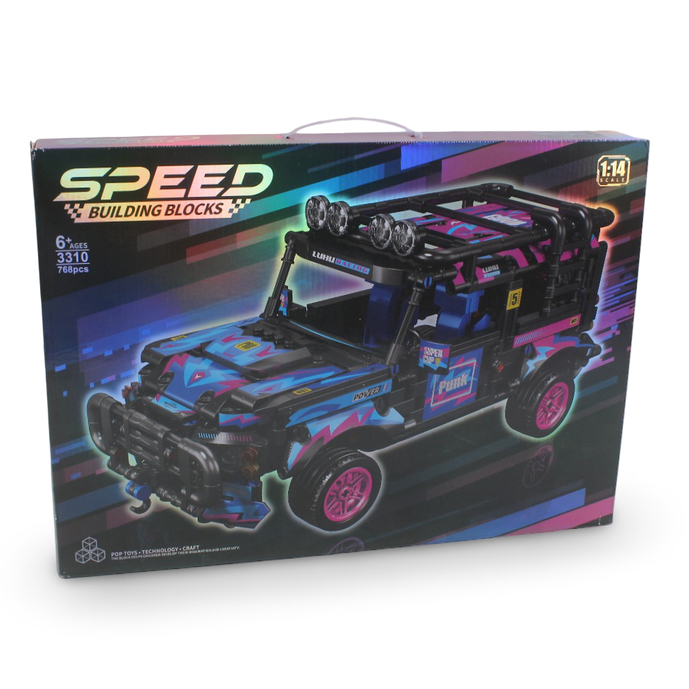 1:14 Scale Speed Building Blocks Pull-Back Off-Road Car