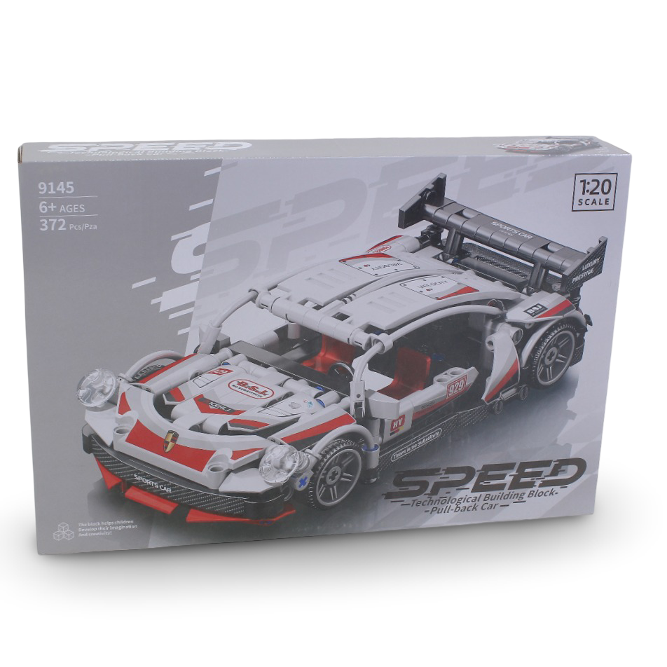 1:20 Scale Speed Building Blocks Pull-Back Racing Car