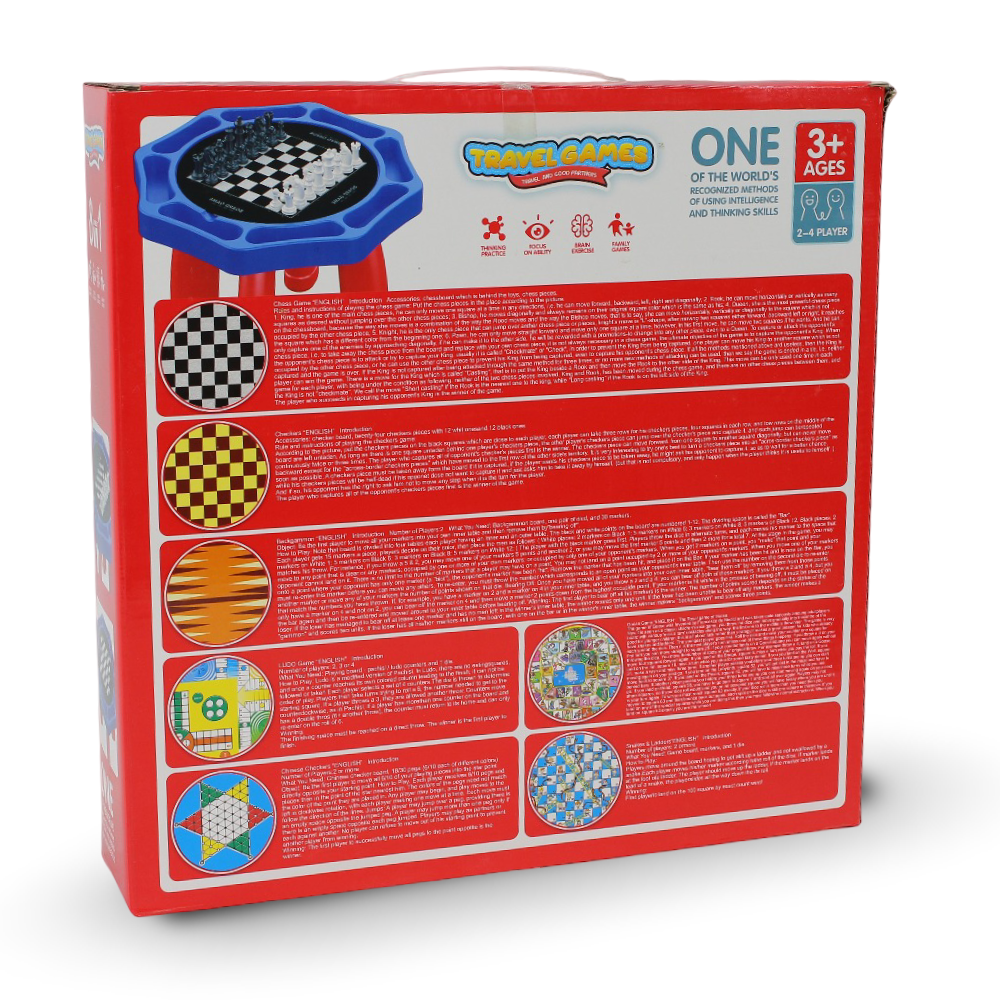 8-in-1 Chess Table Game Set for Kids – Multi-Game Activity Table