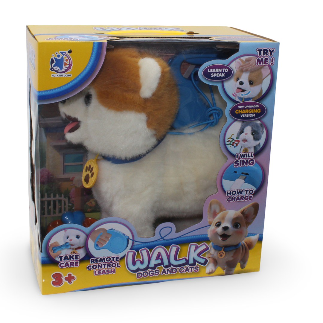 "Walk Dogs and Cats" Plush Corgi Puppy Toy