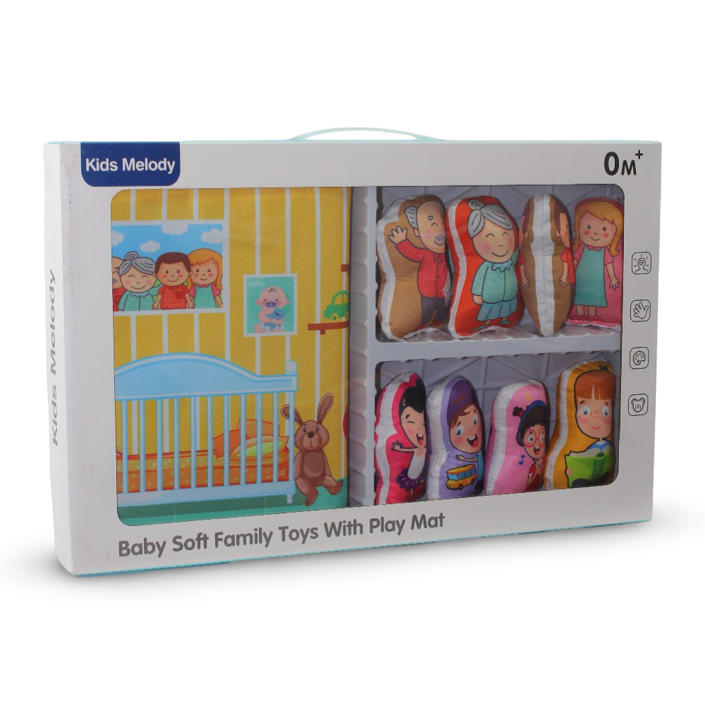 Baby Soft Family Toys with Play Mat – Educational Game Blanket