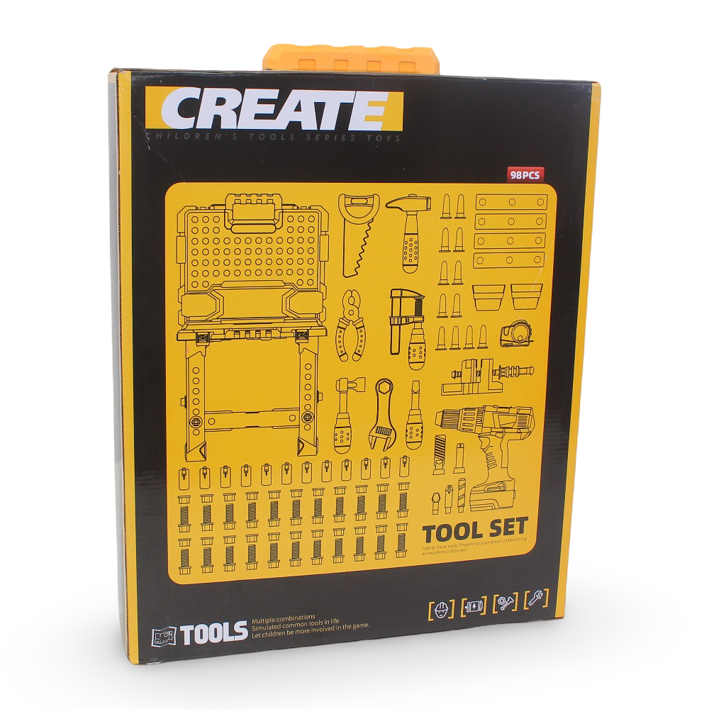 Create Tool Set – Tool Table with Electric Drill (98 PCS)
