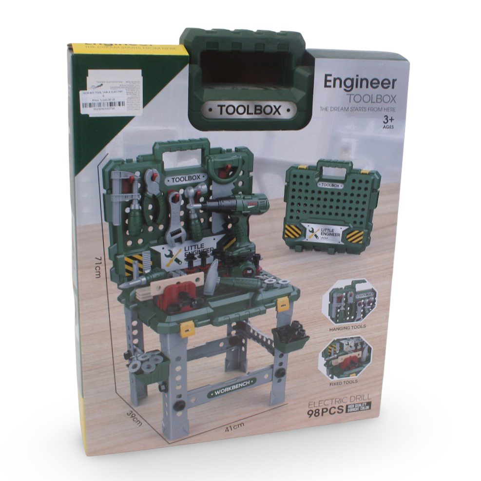 Engineer Toolbox – Tool Table with Electric Drill - Toys - OKO
