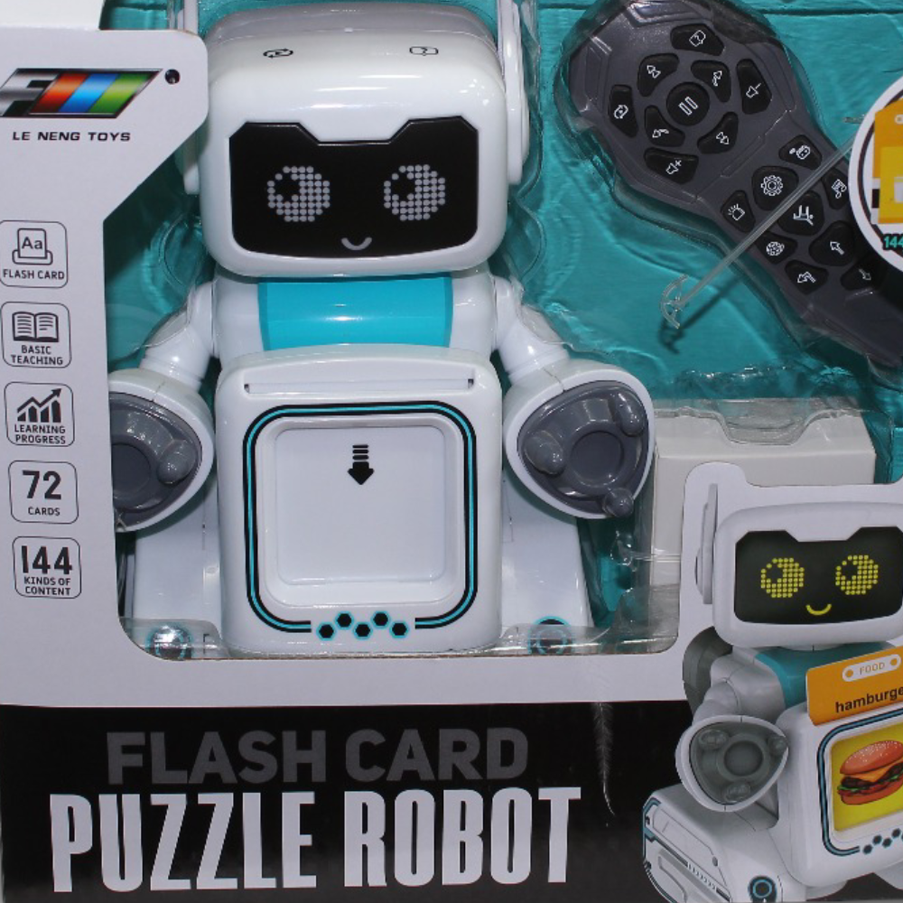 Flash Card Puzzle Robot with (Battery + USB)