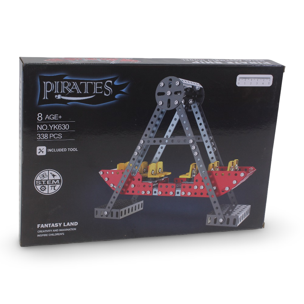 Metal Assembly Amusement Park Pirate Ship Model (338 pieces) - Toys - OKO