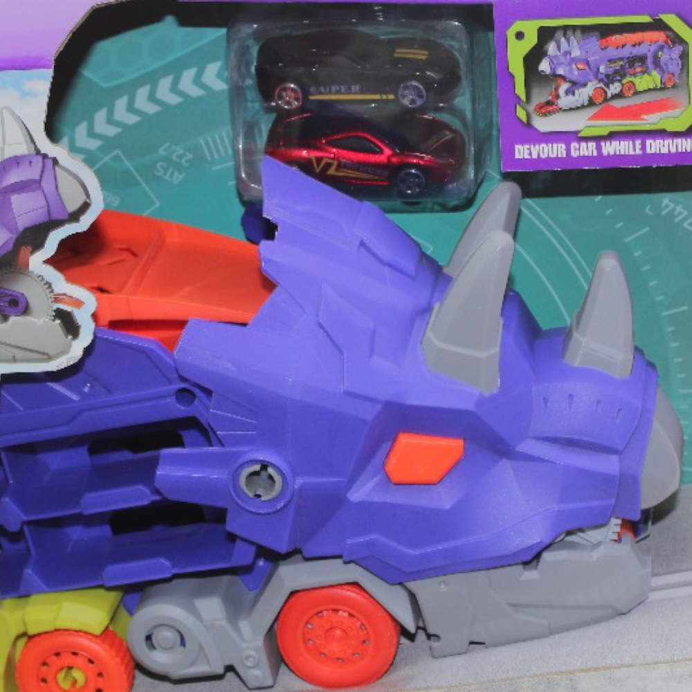 Dino Track Ejection Rail Container Car with 2 Alloy Cars