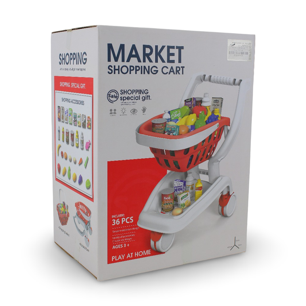 Market Shopping Cart Toy Set – 36 Pcs