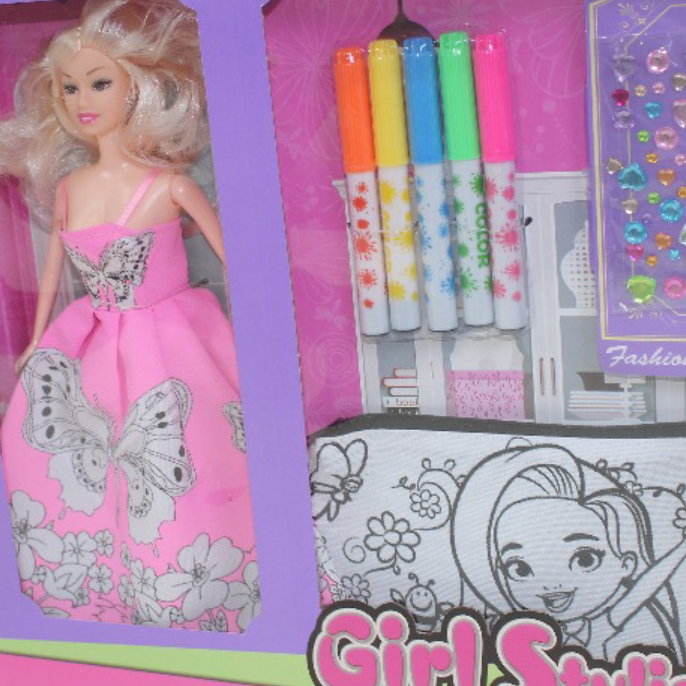 Graffiti Bag with DIY Doll and Accessories