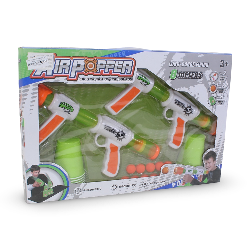 Airpopper Long-Range Firing Gun Set – 2 Guns 8 Meters Range - Toys - OKO
