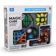 4 in 1 Magic Cube – Brain Challenge Puzzle Set