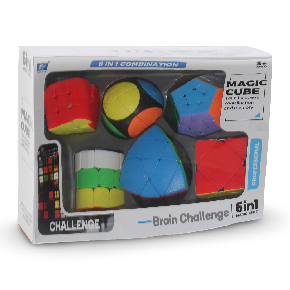 6-in-1 Magic Cube Brain Challenge Set
