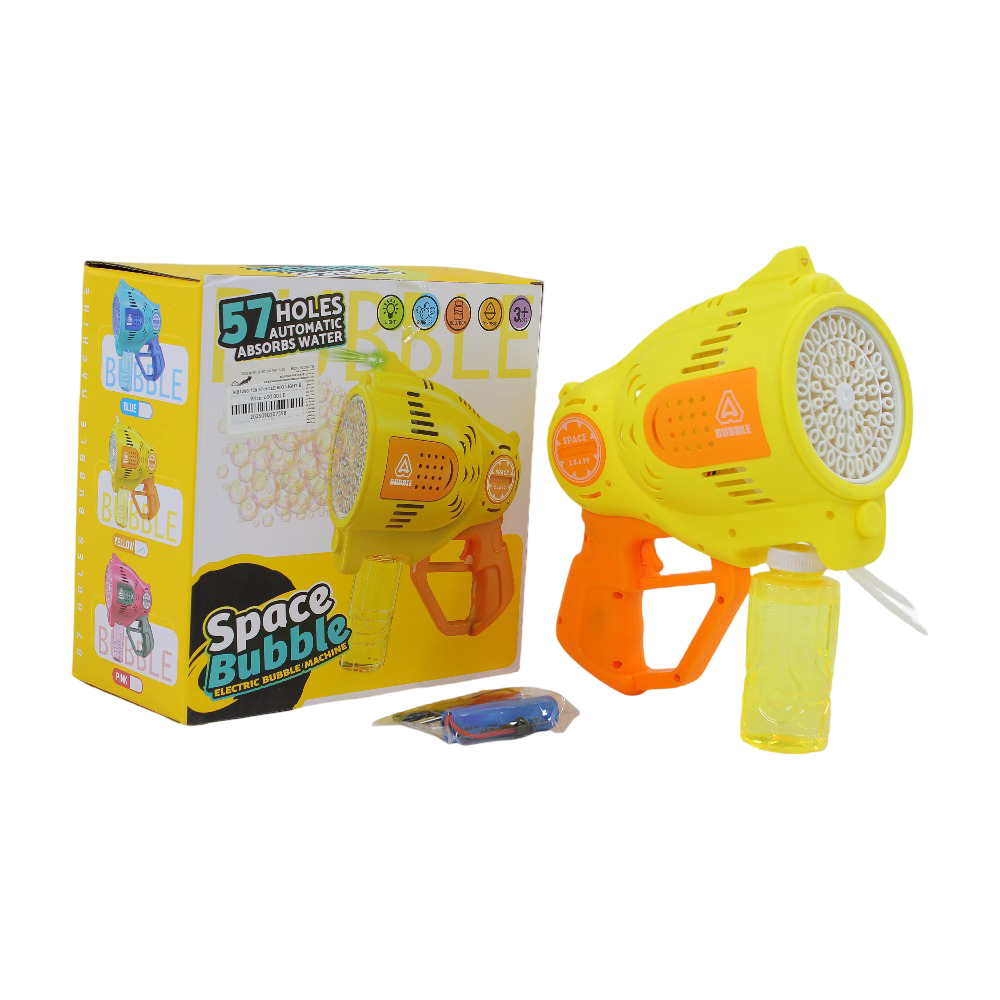 Space Bubble Electric Bubble Gun 57 Hole - Yellow