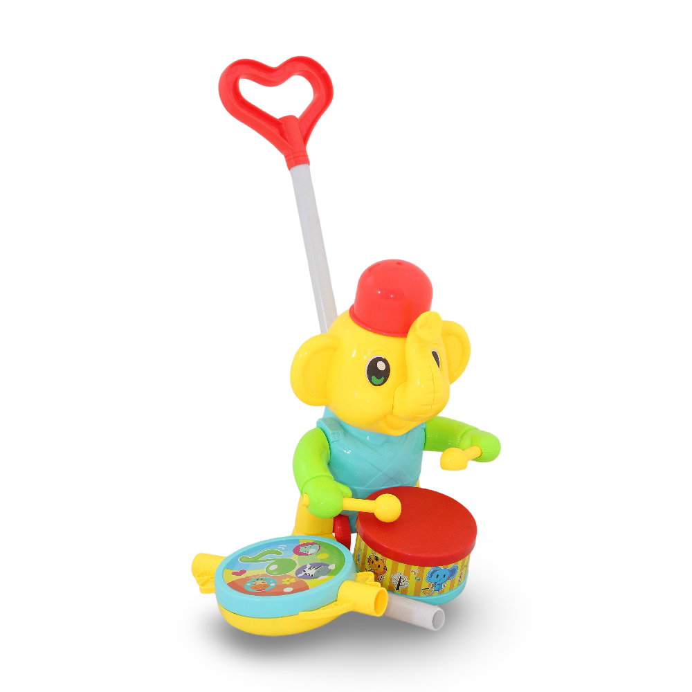Push Elephant with Drum Toy