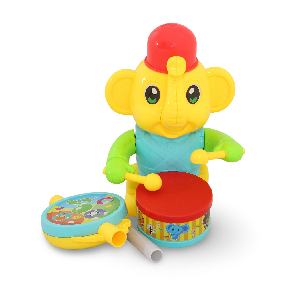 Push Elephant with Drum Toy
